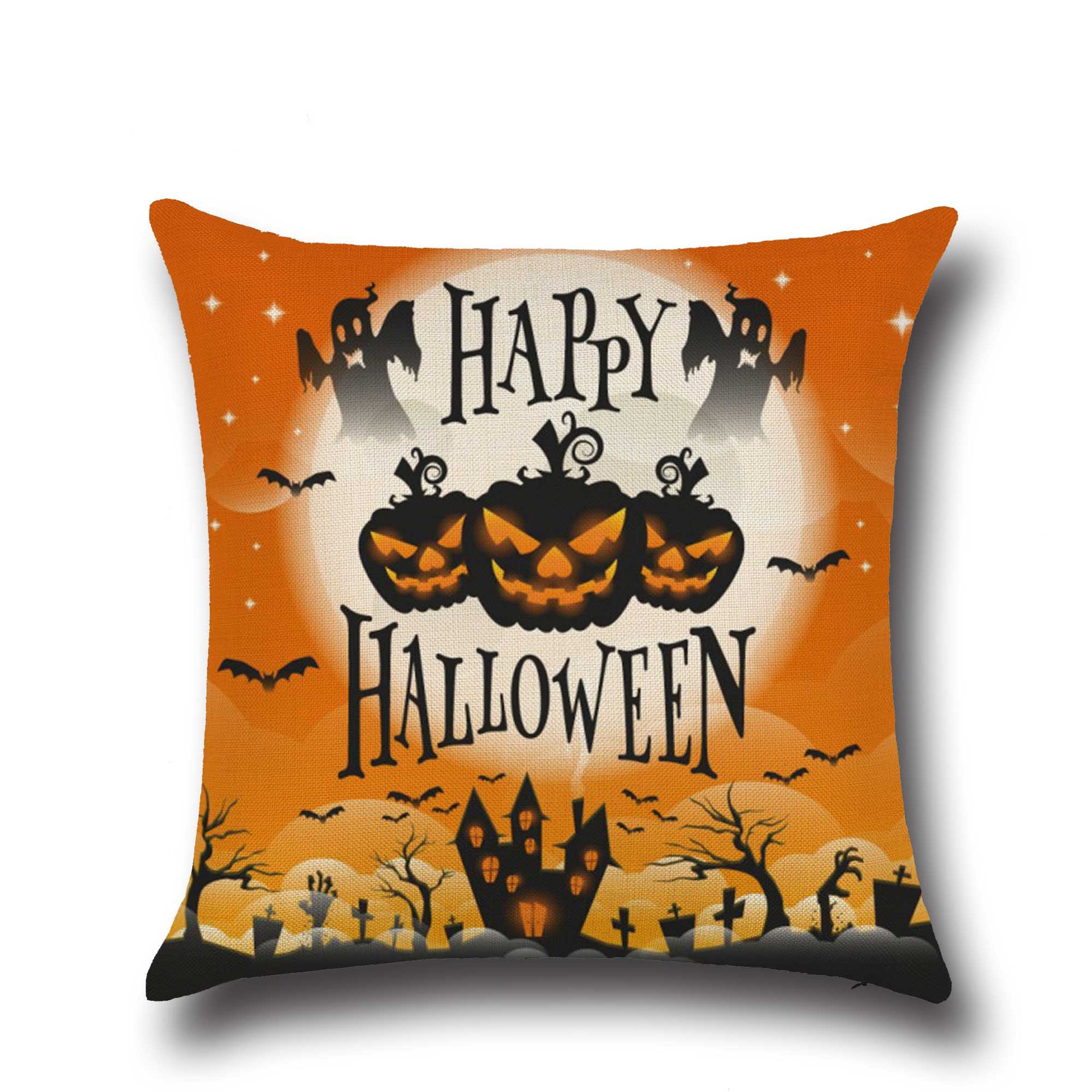Fall Halloween Pumpkin Pillow Case Waist Throw Cushion Cover Sofa Home Decor UK 