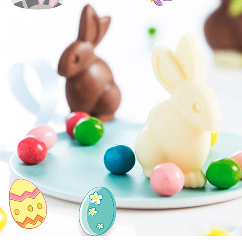 Creative 3D Easter Bunny Rabbit Plastic Chocolate Mold Cute Shoe Candy Mold Sugar...