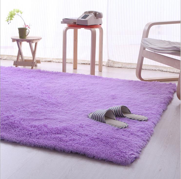 

80cm x 160cm Purple Soft Fluffy Anti-Skid Shaggy Area Rug Living Room Home Carpet Floor Mat