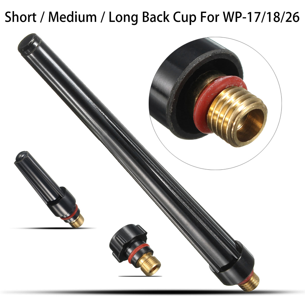

Short Medium Long Back Cup Kit for TIG Welding Torch WP-17/18/26 Series
