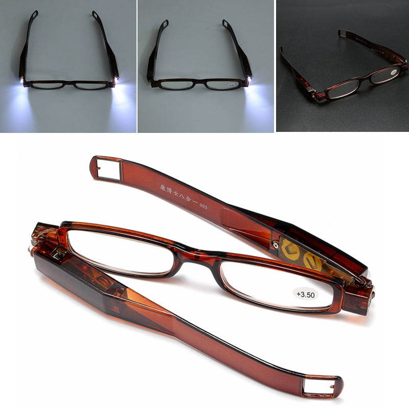 

Magnetic Therapy 360 Degree Rotation LED Reading Glasses Folding Presbyopic Repairing Eye Wear