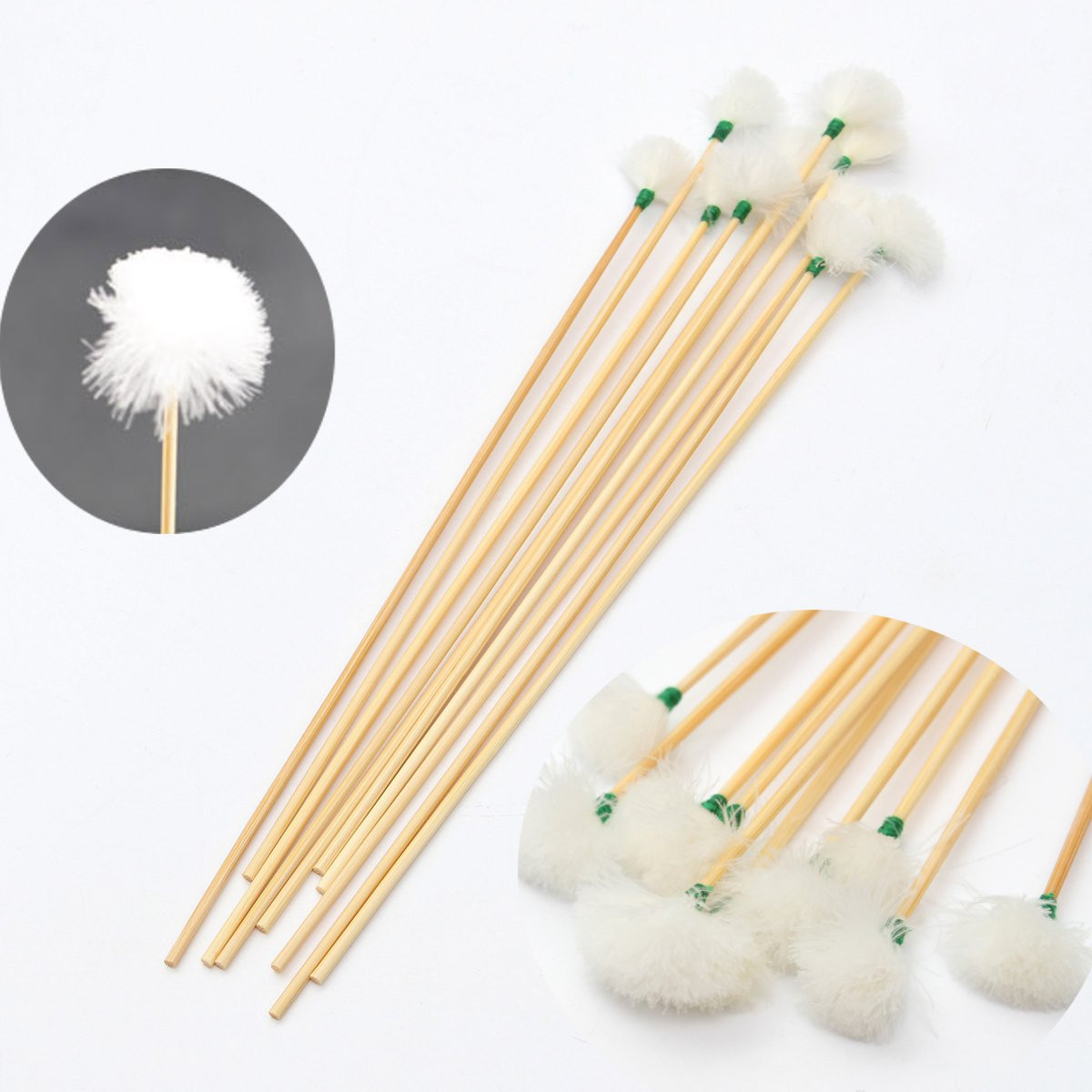 

LuckyFine 10pcs Swansdown Earpick Ear Pick Wax Cleaner Removal Tool Bamboo Stick Remover