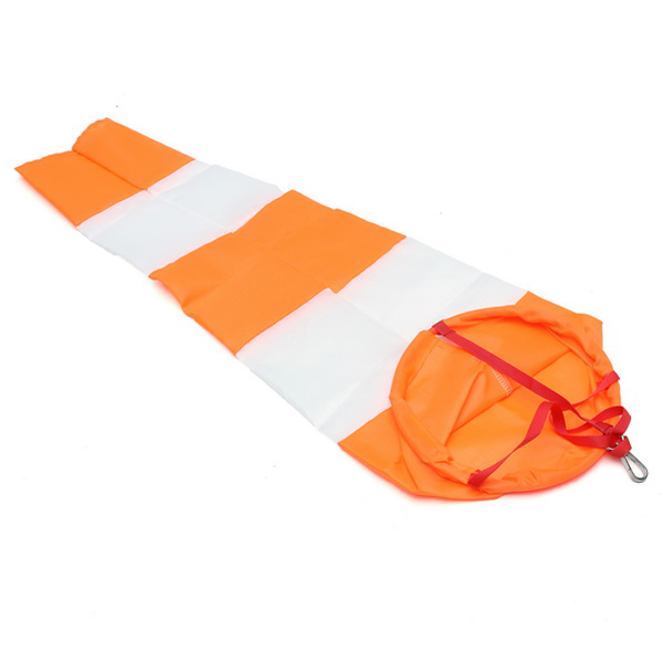 Waterproof Scale Airport Windsock Wind Vane 80cm Orange And White - Photo: 2
