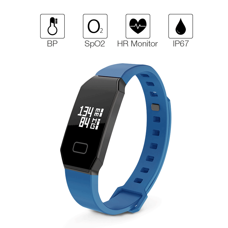 

WP105 OLED Blood Pressure SpO₂ Heart Rate Health Monitor IP67 Sport Tracker Smart Bracelet Android IOS