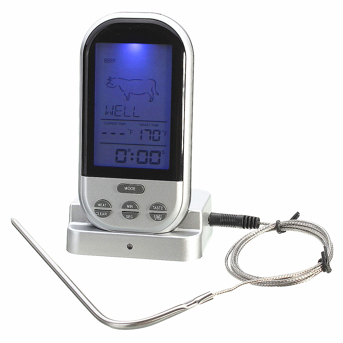 Wireless Remote Control Food Meat BBQ Thermometer Home Kitchen Cooking Oven Thermometer