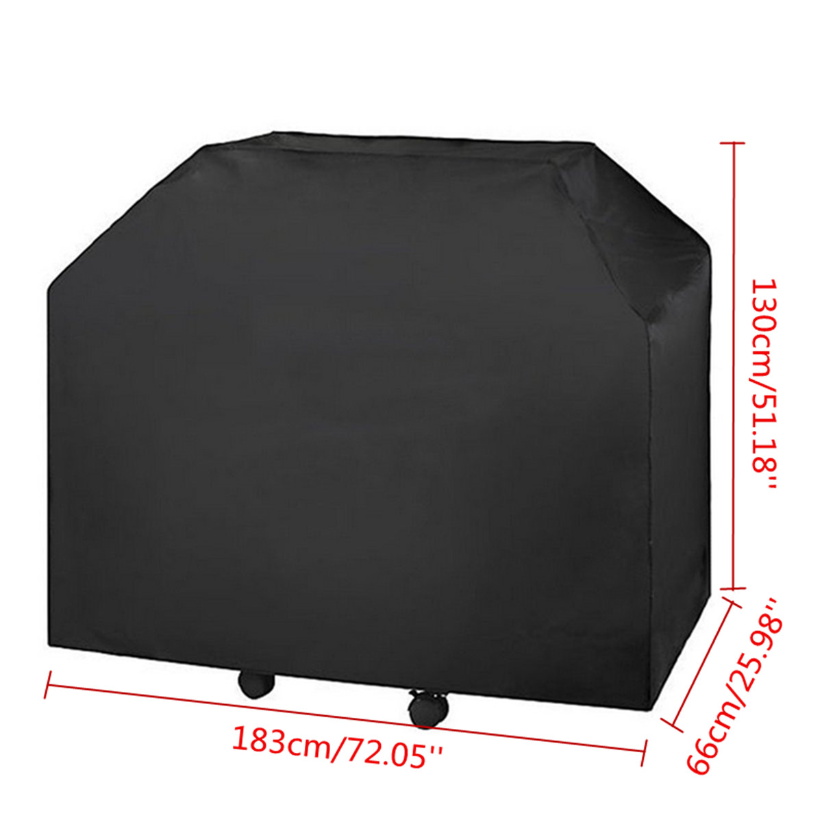 183x66x130cm Black Heavy Duty BBQ Grill Gas Barbecue Waterproof Cover Outdoor Rain Protector