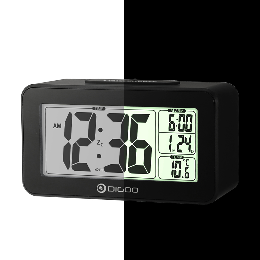 

Digoo DG-C4 Digital Sensitive White Backlit LCD Thermometer Desk Alarm Clock Dual Alarm With Snooze