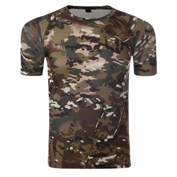 

Mens Army Military Tactics Camouflage Short Sleeves T-shirt Leisure Outdoor Sports Top Tees