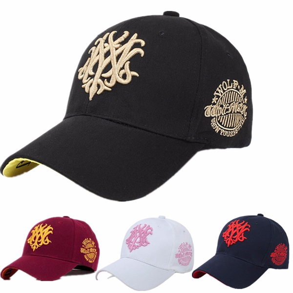 

Men Cotton Blend Embroidery Wolf Baseball Bboy Cap Adjustable Snapback Hiphop Visor Sport Hat