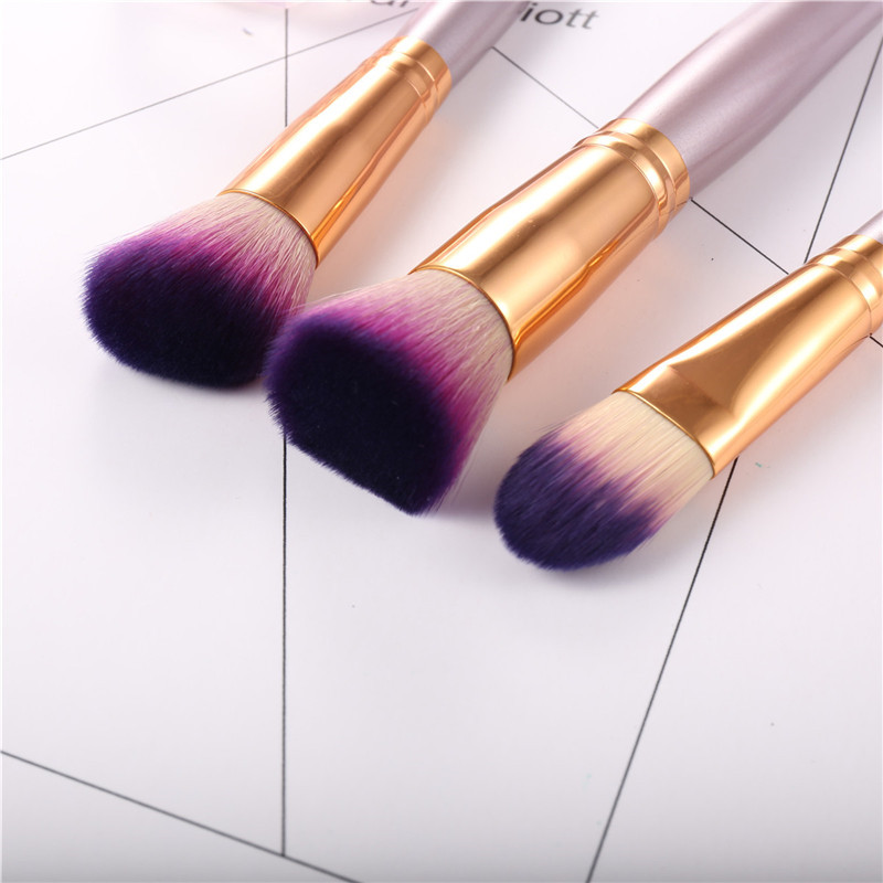 9pcs Luckyfine Soft Makeup Brushes Set Blend Foundation Lips Liner Eye Shadow Powder Cosmetics Tool