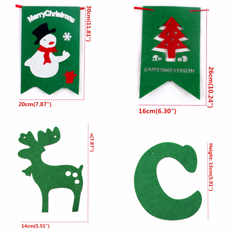 Christmas Bunting Banner Party Xmas Wall Tree Hanging Decoration Ornament - Photo: 7