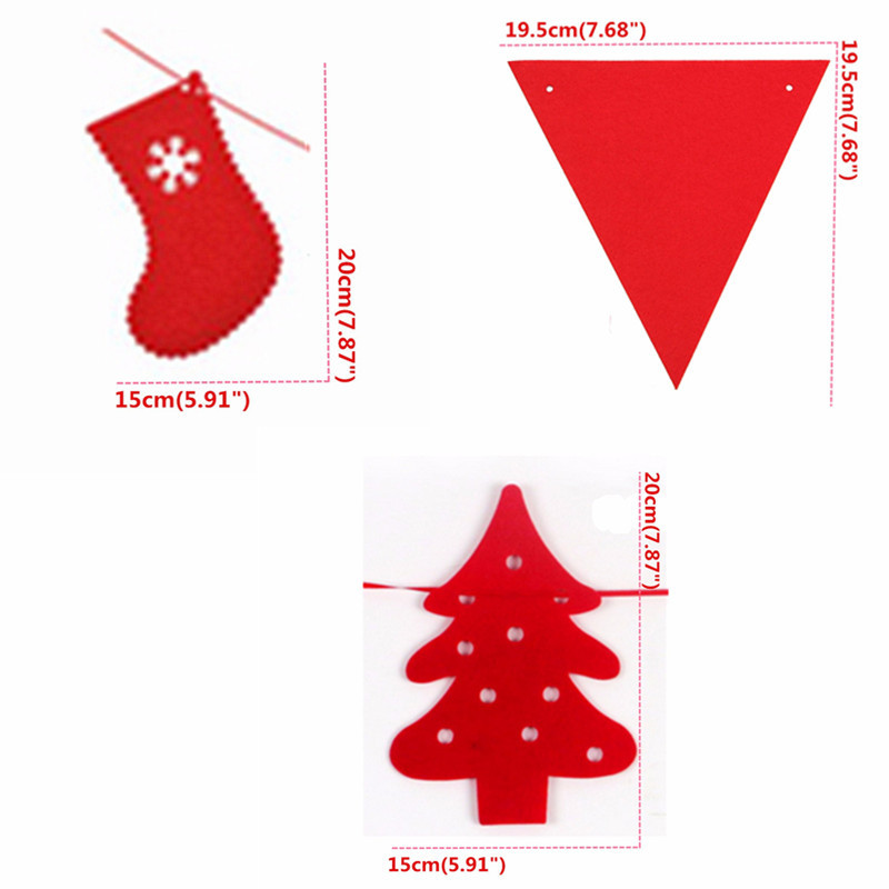 Christmas Bunting Banner Party Xmas Wall Tree Hanging Decoration Ornament - Photo: 8