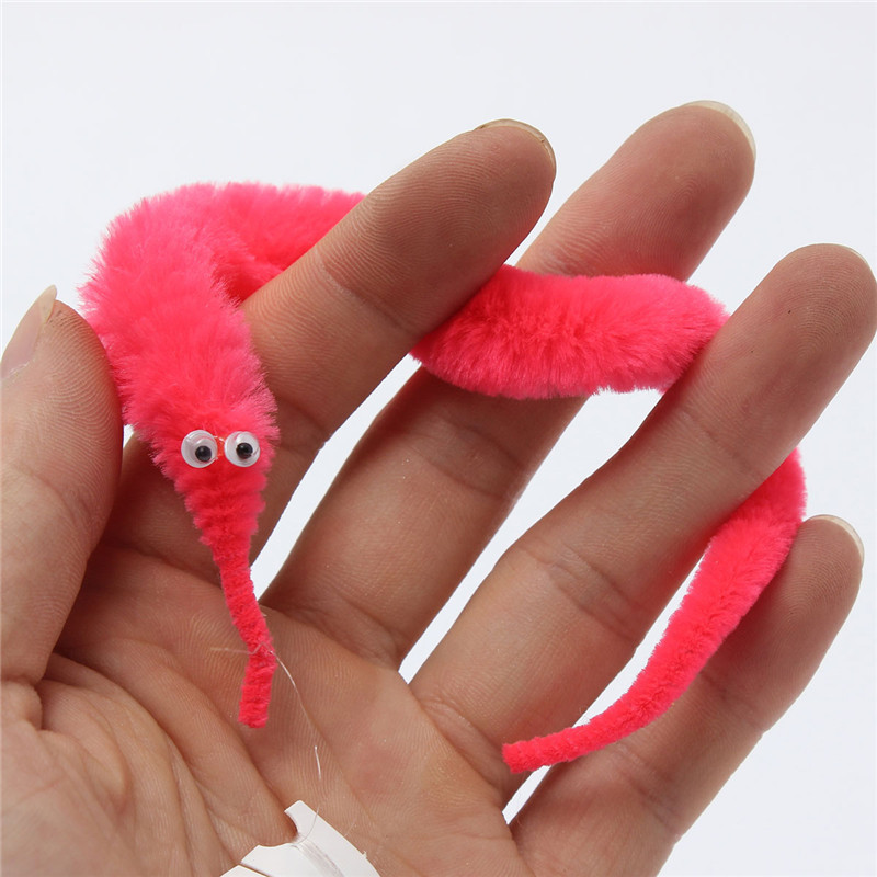 6PCS Magic Twisty Fuzzy Worm Wiggle Moving Sea Horse Kids Trick Toy Six Color - Photo: 5