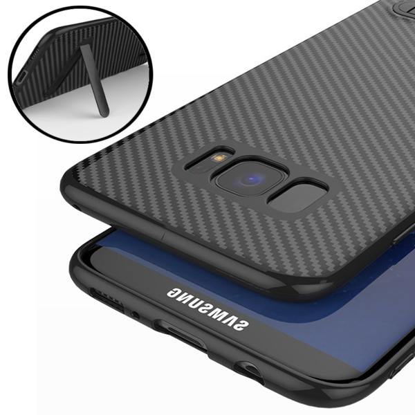 

Bakeey™ Kickstand Bracket Ultra-thin Carbon Fiber Soft TPU Case for Samsung Galaxy S8 Plus 6.2 Inch
