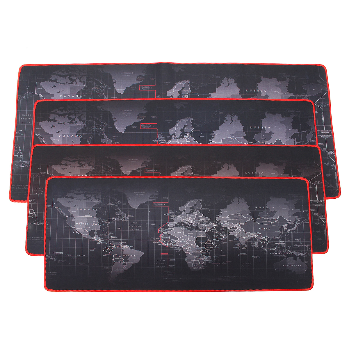 

2mm Large Non-Slip World Map Game Mouse Pad Mat with Red Hem For PC Laptop Computer Keyboard