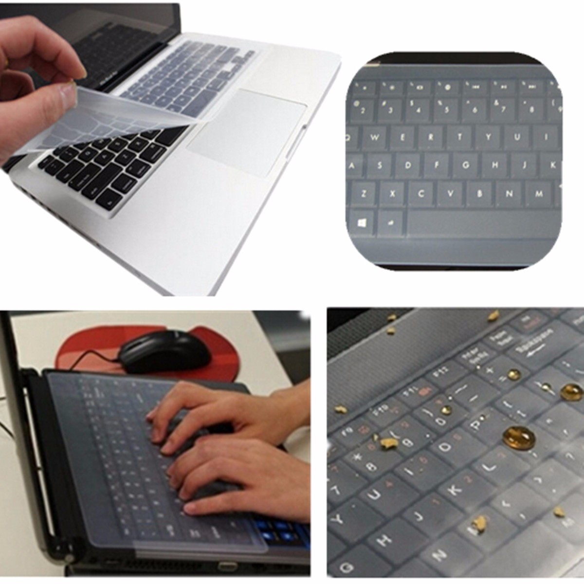 

13 14 Inch Silicone Protective Film Water Dust Proof Keyboard Cover Case for Laptop Macbook