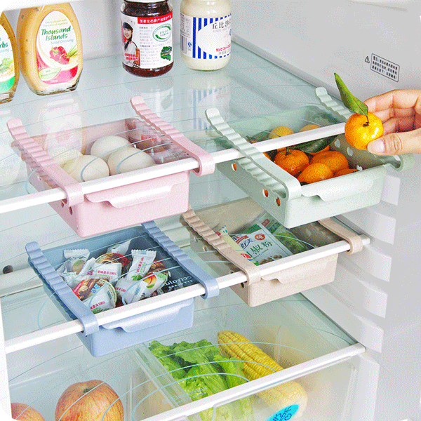 

Honana CF-BK010 Refrigerator Fridge Drawer Storage Rack Freezer Desk Shelf Holder Kitchen Organizer