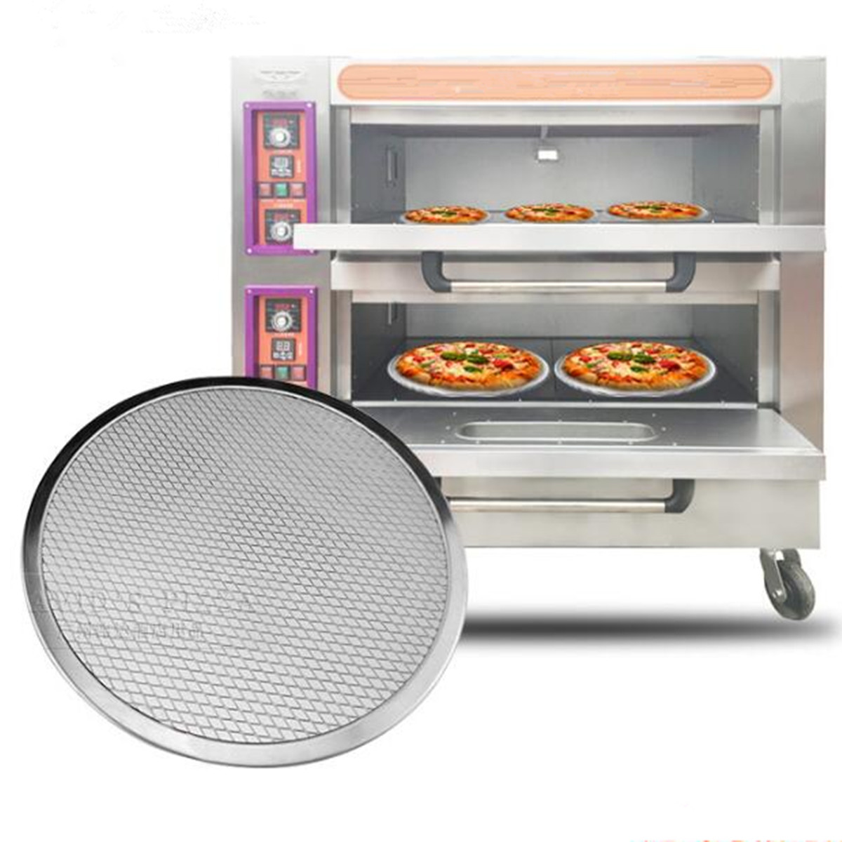Seamless Rim Aluminium Mesh Pizza Screen Baking Tray Net Bakeware Cooking Tools