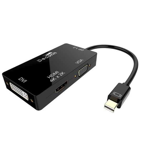 

DECONN 3 in1 1.2V Cable Converter DP Thunderbolt to DVI VGA HDMI 4K Adapter