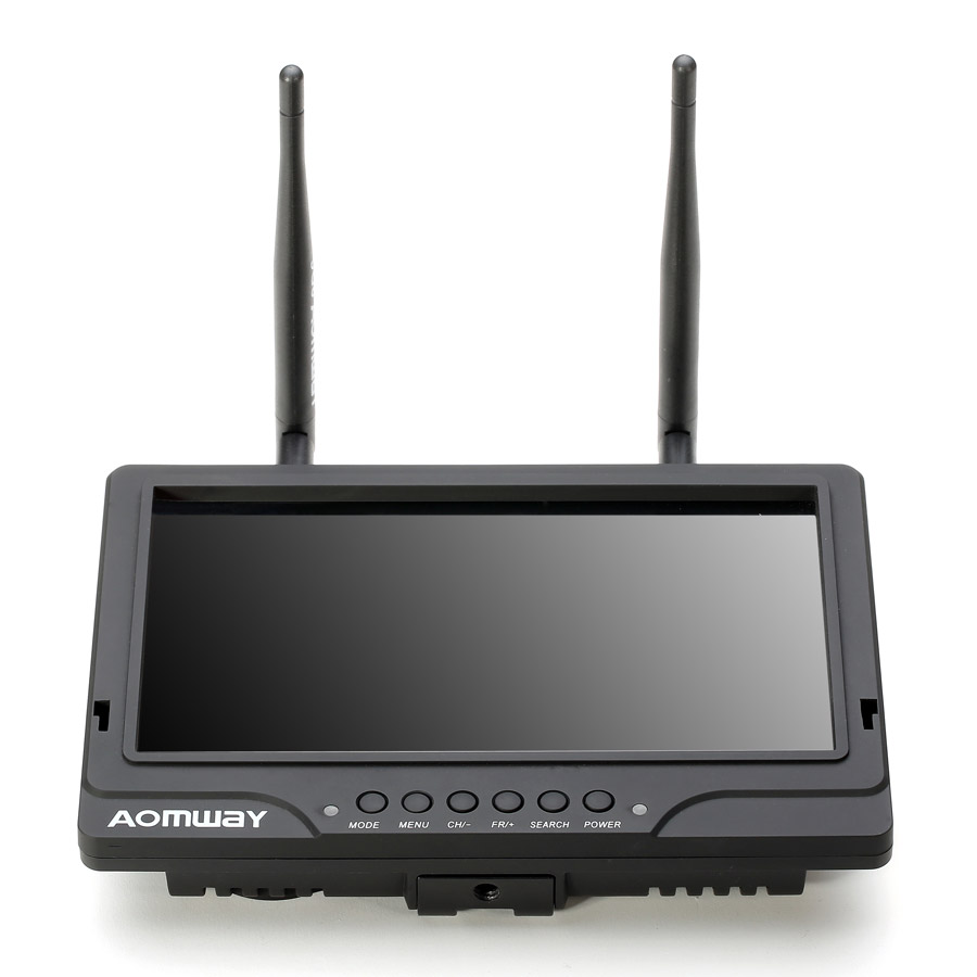 

AOMWAY Upgraded 40CH 5.8G 7 Inch Dual Receiver FPV Monitor DVR with Sunshade