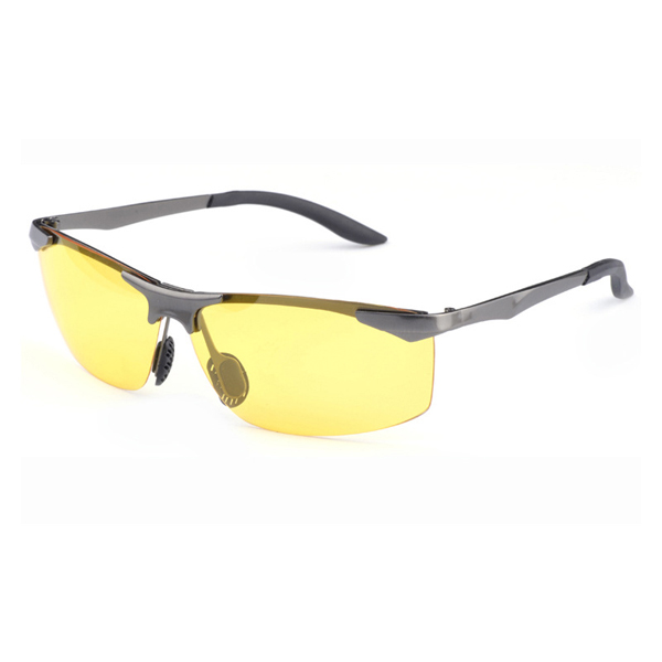 

Men Anti-UV Night Vision Polarized Sunglasses Brass Frame Glasses Anti-glare Driving Eyewear