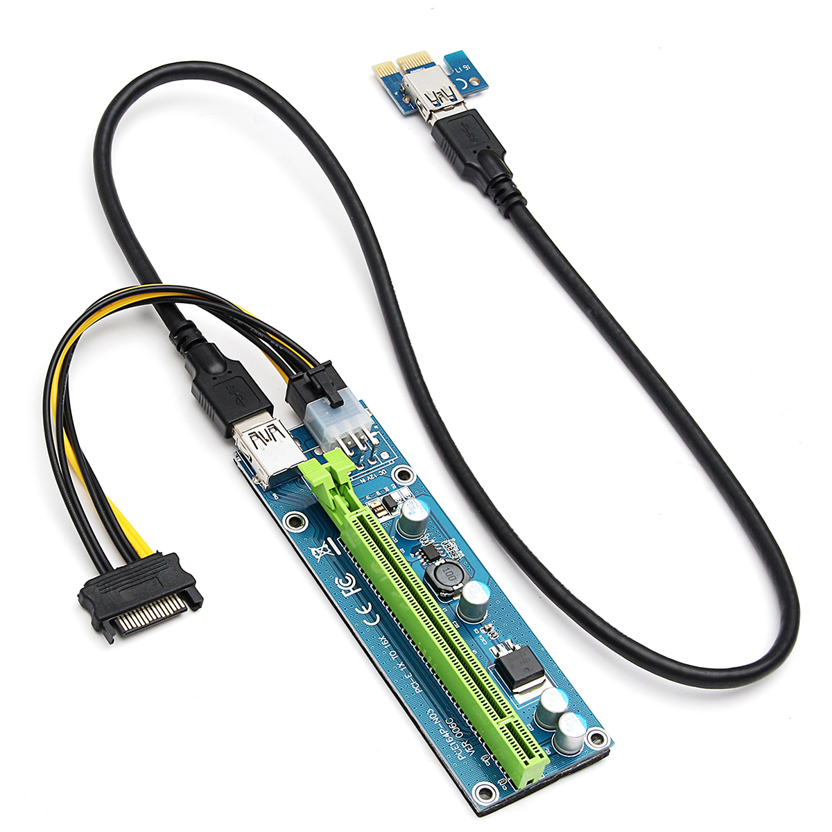 

0.6m USB3.0 PCI-E 1x To16x Extender Riser Card Adapter Power Cable For ETH GPU Mining