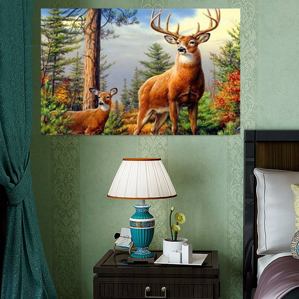 

Frameless 5D Diamond Painting Forest Deer DIY Embroidery Home Decoration