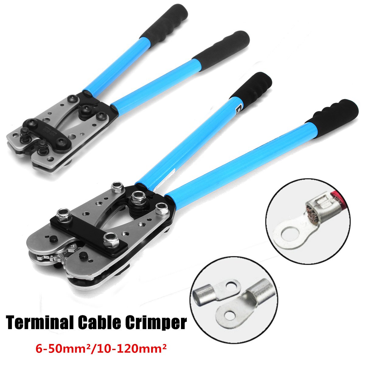 6-50mm² Terminal Battery Cable Lug Plug Crimper Crimping Hand Tool Plier Durable 