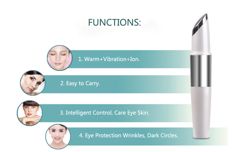 LuckyFine Facial Thermal Heat Face Lift Device High Vibration Electric Eye Wrinkle Remover Massage Beauty Pen