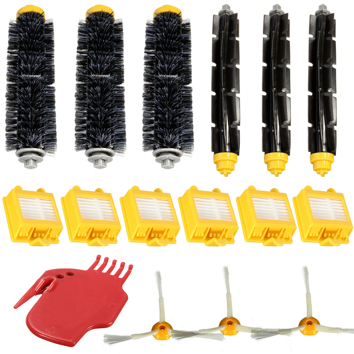 

16Pcs Hepa Filters Brush Pack Replacement Kit 3 Armed for iRobot Roomba 700 Series 760 770 780