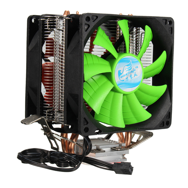 

3 Pin Dual Fan CPU Cooler Heatsink For Intel LGA775/1150/1155 AMD AM2/AM2+/AM3