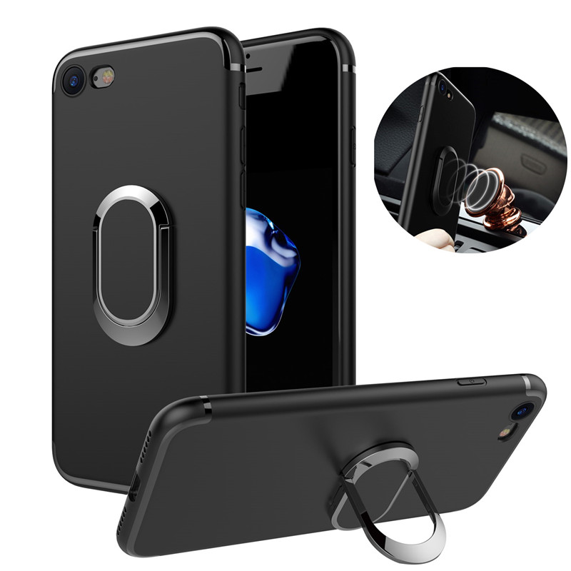 

Bakeey™ 360° Adjustable Metal Ring Kickstand Magnetic Frosted Soft TPU Case for iPhone 7 4.7 Inch
