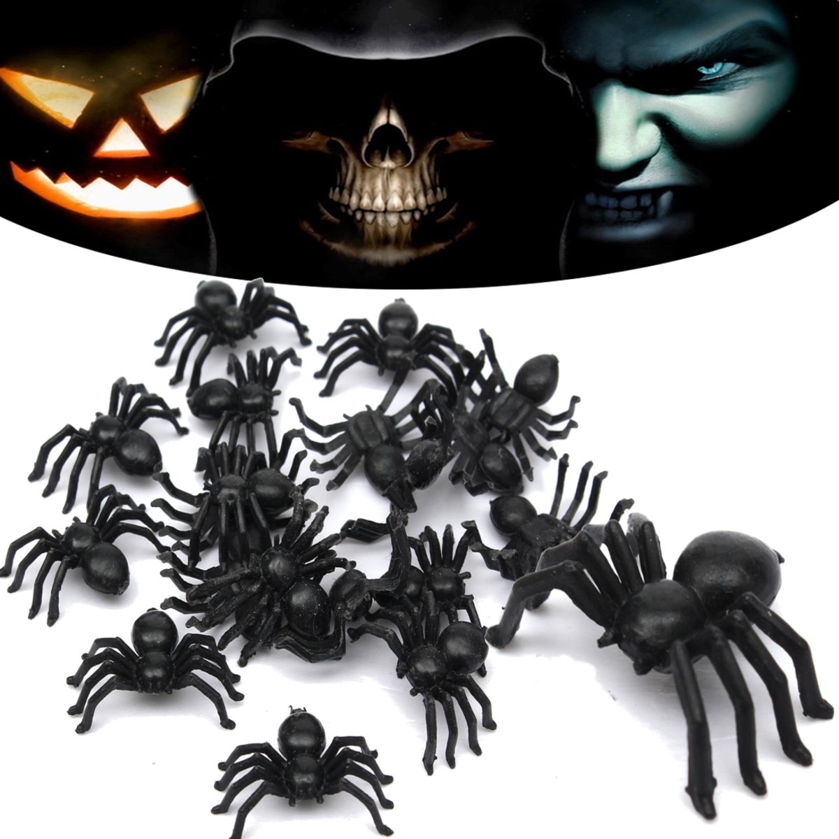 FD621 Halloween Plastic Lovely Spider Joking Toy Decoration Realistic Prop 10PC$ 