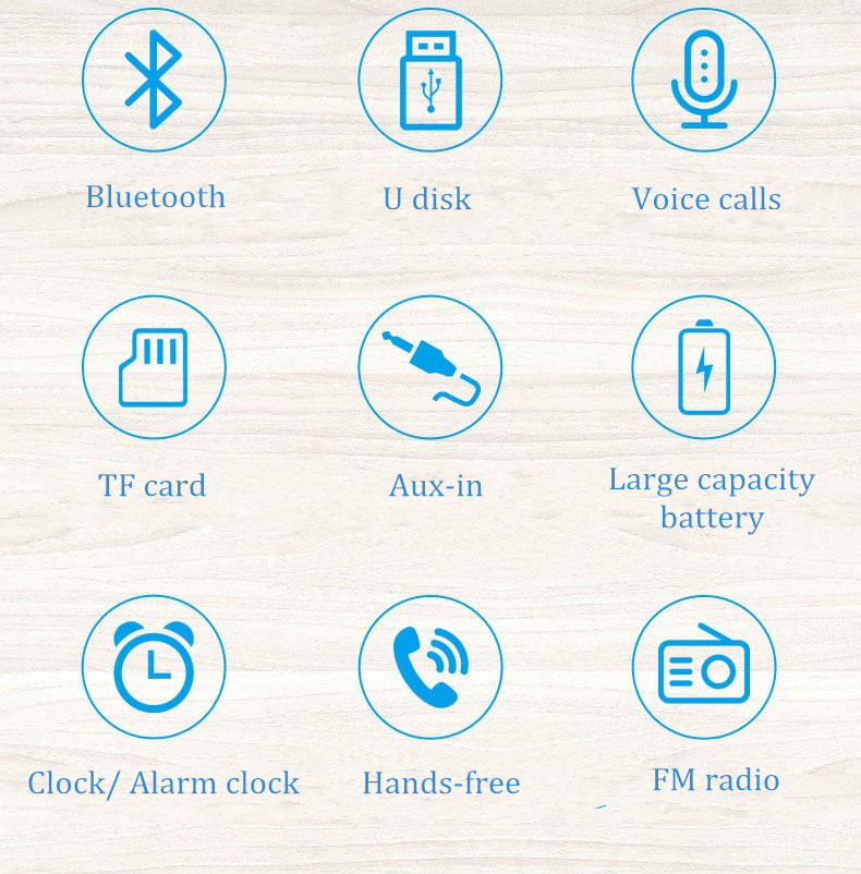 Sansui E19 Wireless Bluetooth Портативный динамик LED Часы Дисплей TF-карта FM Радио с держателем телефона
