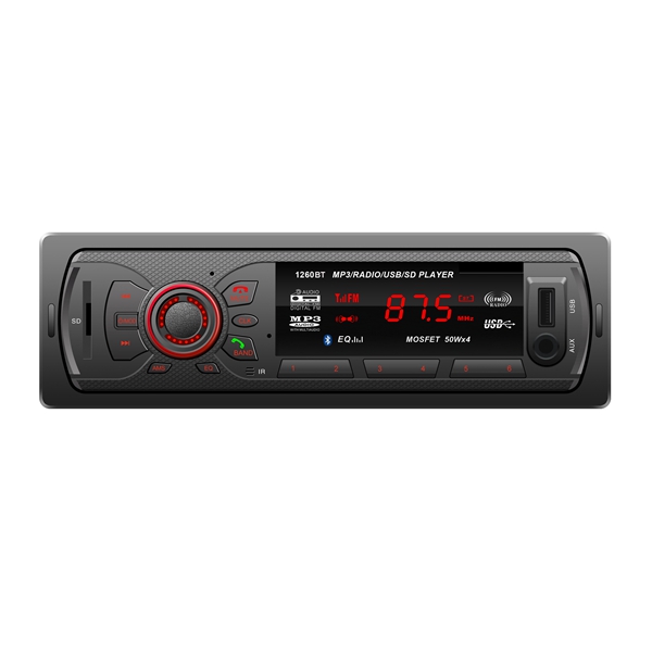

YT-C1260BT Car FM Radio Stereo Bletooth MP3 Player BT USB MMC SD AUX Fixed Panel