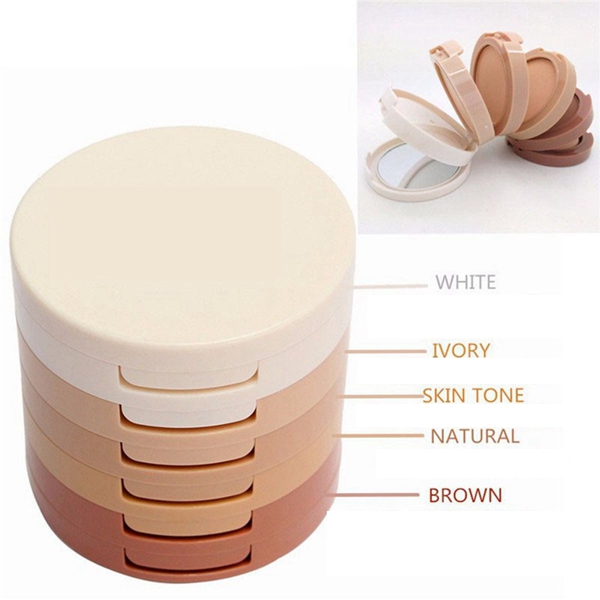 

5 Colors Concealing Shading Pressed Powder Foundation Contouring Base Makeup