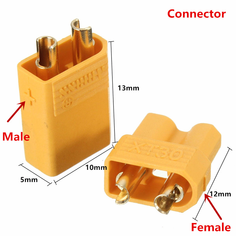 1Pair XT30 2mm Golden Male Female Plug Interface Connector