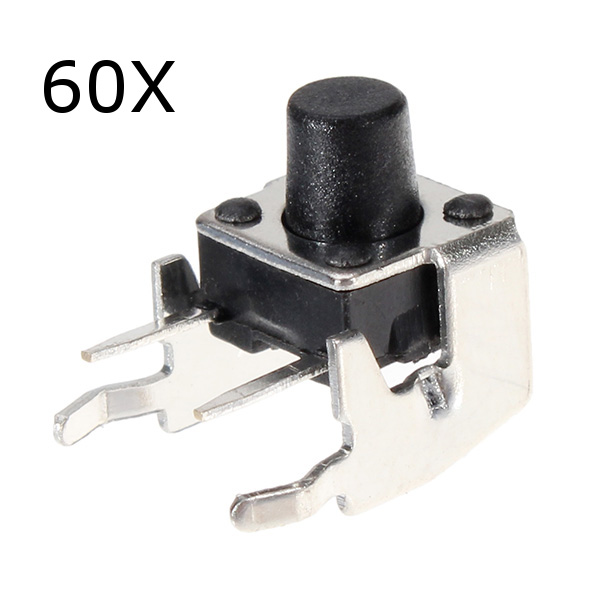 

60Pcs 6*6*7mm Micro Button Momentary Switch With Bracket Vertical Type
