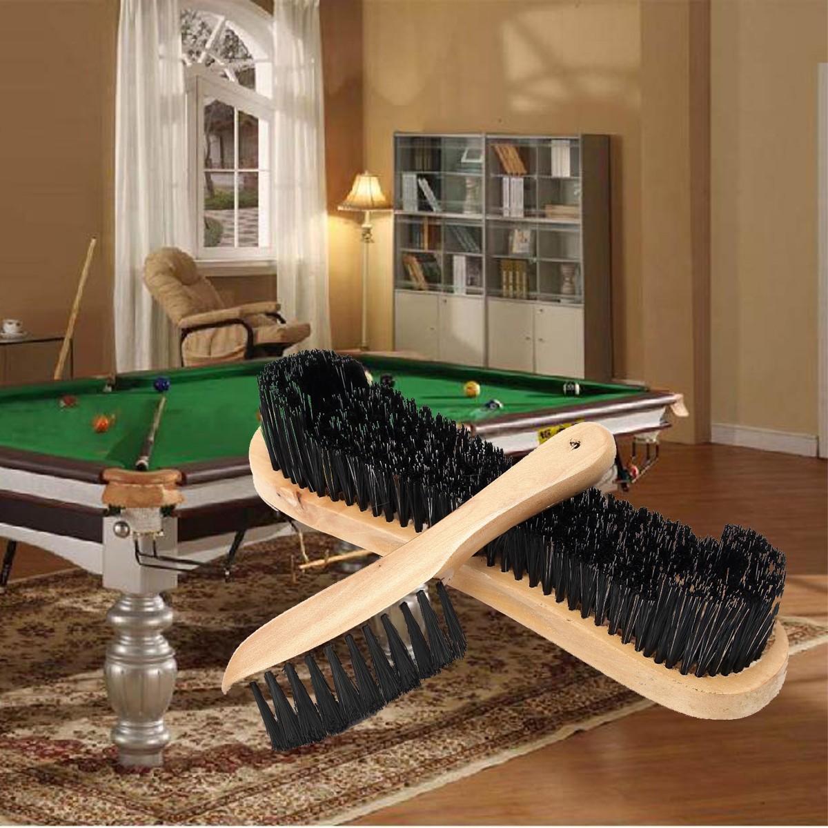 

2PCS Wooden Cleaning Rail Felt Brush For Cue Sport Billiards Snooker Table
