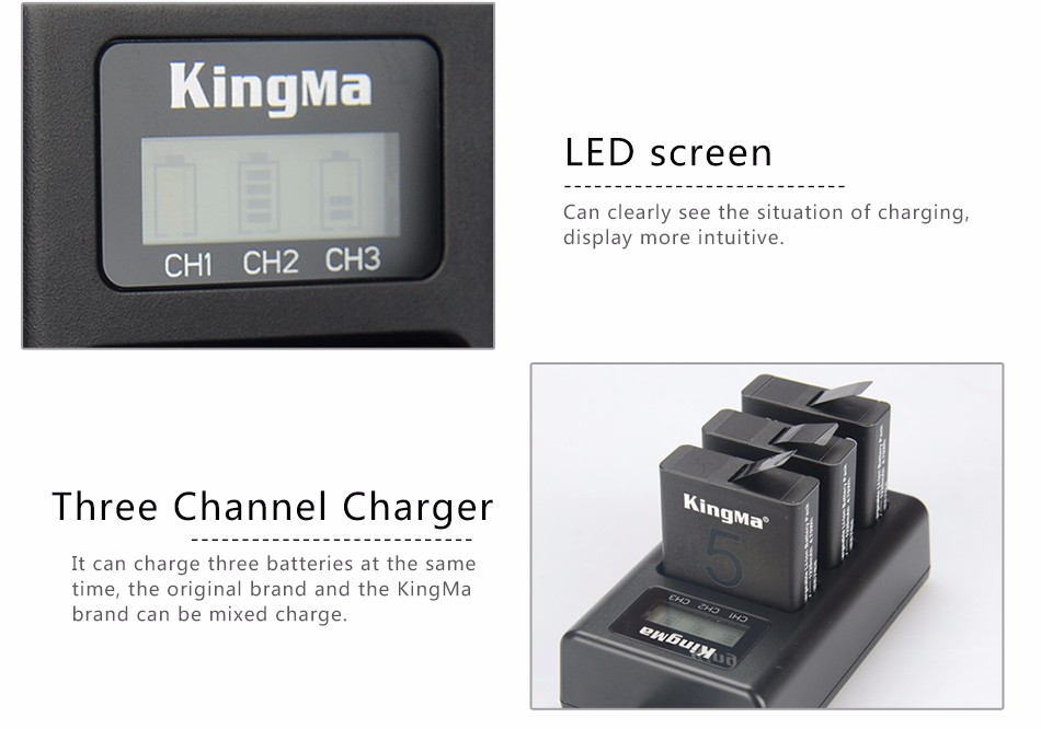 KingMa BM043 USB 3 Channel charger for GoPro