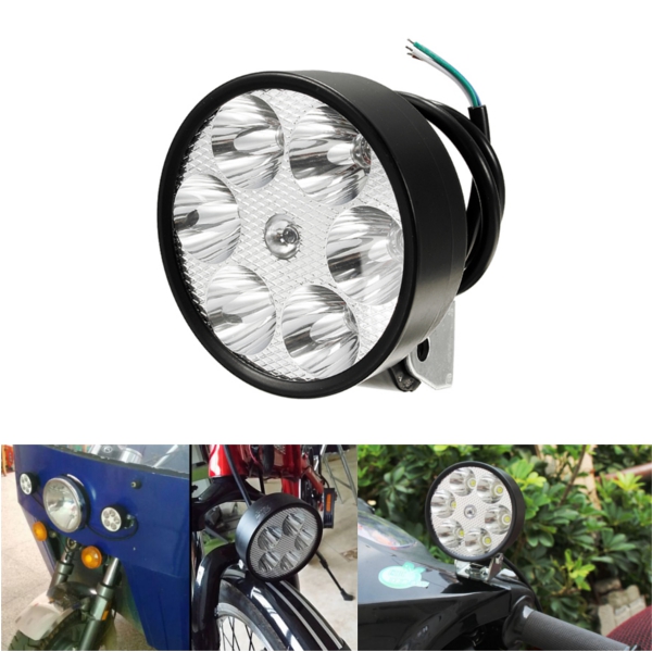 

12V-80V DC 15W LED Headlight Motorcycle Headlamp Rainproof Bicycle Rearview Mirror Handlebar Light