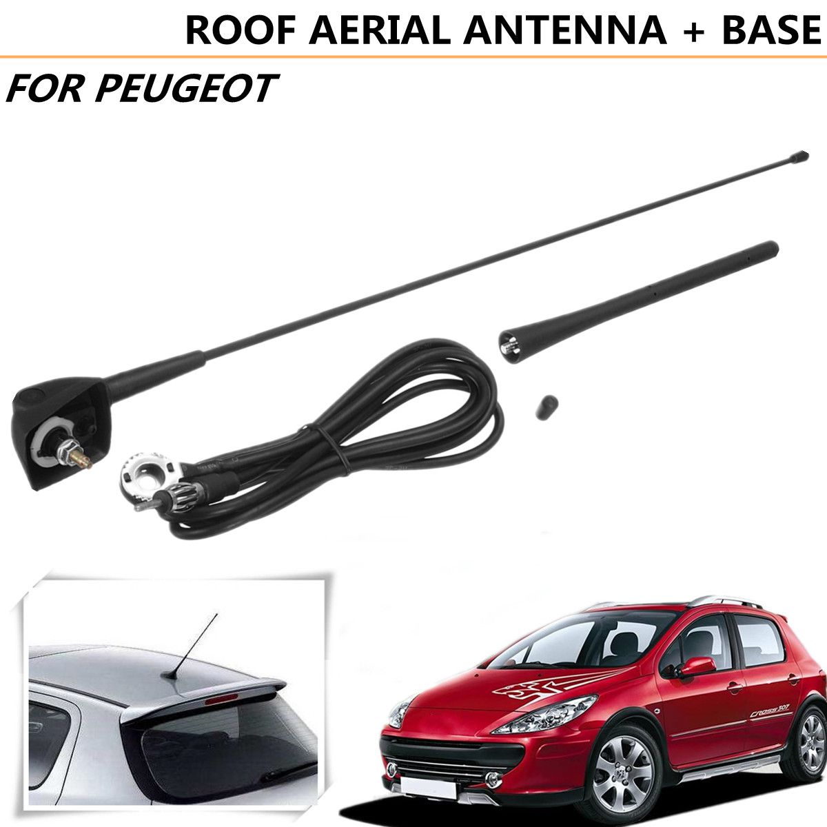 Viviance Base Roof Aerial Antenna+Mount For Peugeot 106 205 206 306 307 309 406 806 807