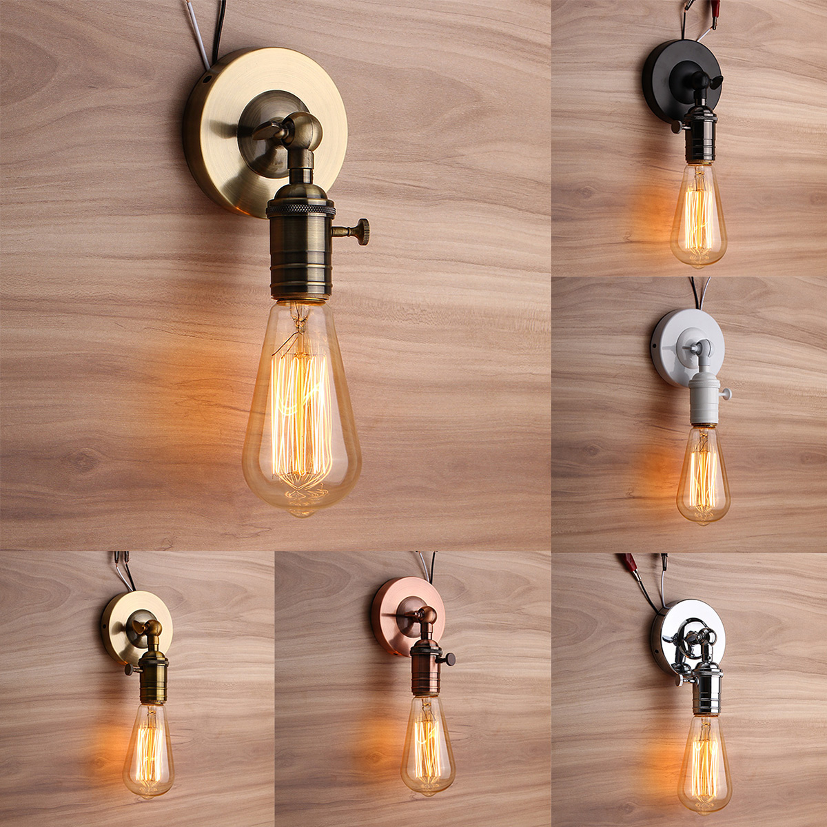 E27 Fitting Vintage Industrial Lamp Light Bulb Holder Modern Style Retro Edison 