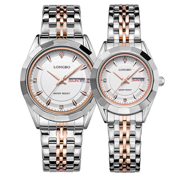 

LONGBO 80164 Couple Watch Alloy Case Women Men Lovers Fashion Casual Quartz Wrist Watch