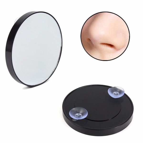 

10x Magnifying Mirror Bathroom Suction Cups Compact Glass Cosmetics Portable Travel Makeup Tool