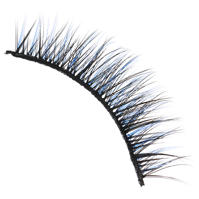 3D False Eyelashes Set Blue False lashes Makeup Natural Eyelashes Extension for Party