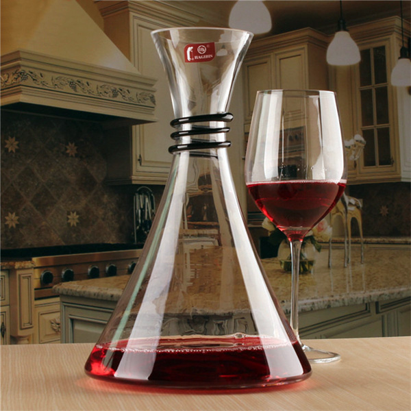 

NUOLAWEIER 1800ml Lead-free Crystal Glass Red Wine Decanter Carafe Aerator Pourer
