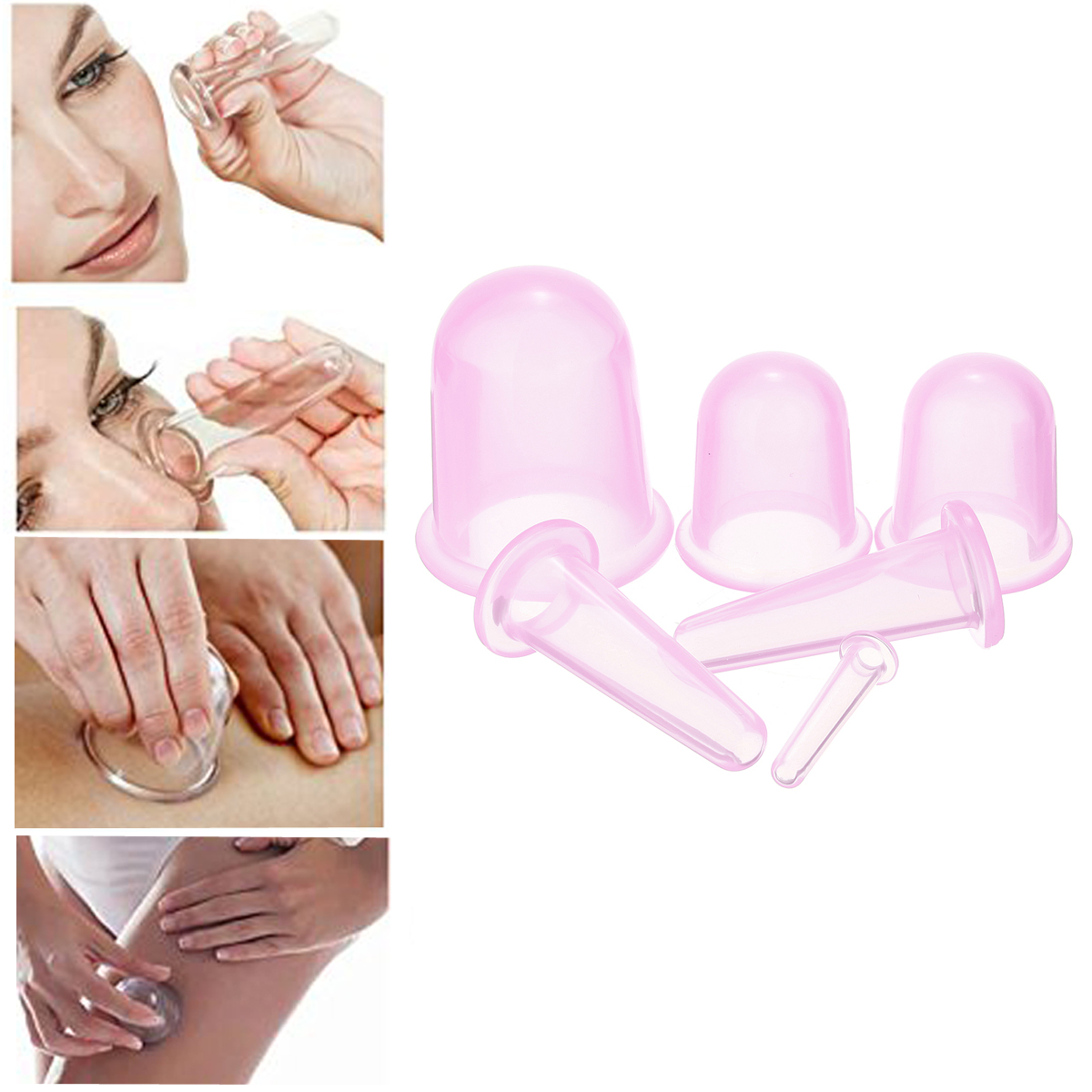 

6 Cups Silicone Cupping Body Face Massage Therapy Anti Cellulite Chinese Vacuum