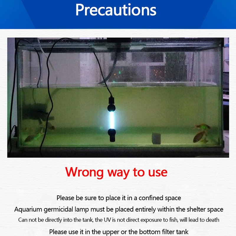 Waterproof Aquarium Fish Tank UV Light Submersible UV