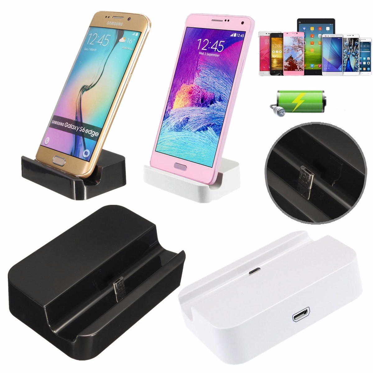 

Universal Micro USB Charging Dock Charger Base Holder For Android Phone